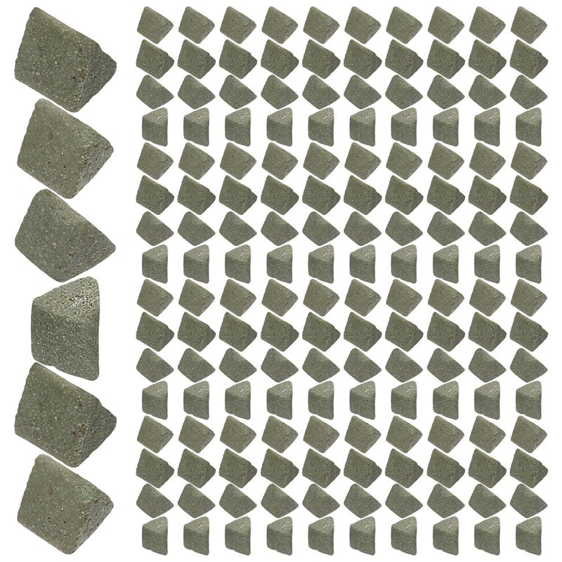 Green Triangle Abrasive Tumbling Media 450g Pack for Vibration Polishing Jewelry Rocks Jade Grinding - Image 1